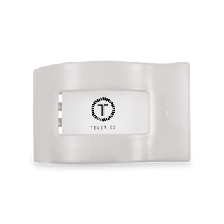 Coconut White Medium Flat Rectangle Hair Clip