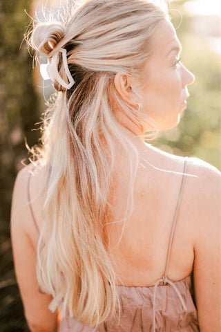 Coconut White Open Claw Hair Clips