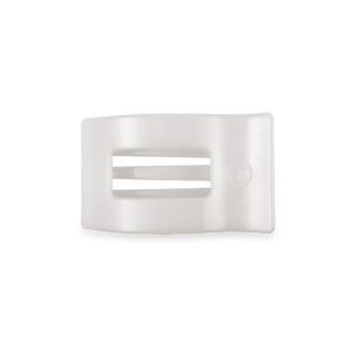 Coconut White Small Flat Rectangle Hair Clip.