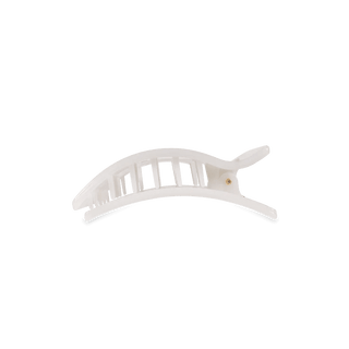 Coconut White Small Flat Rectangle Hair Clip