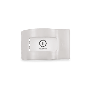 Coconut White Small Flat Rectangle Hair Clip