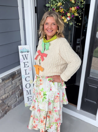 Colette Multi-Color Ribbon Tie Cardigan