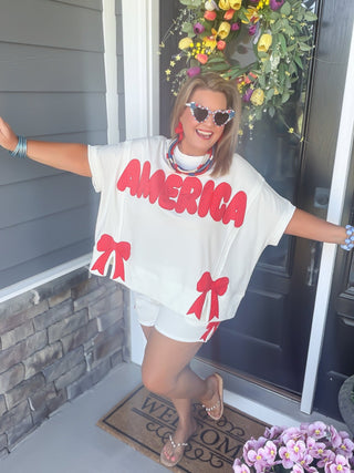 america polka dot set