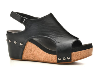 Corkys | Carley Smooth Black Wedge