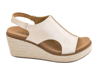 Corkys cream carley wedge sandal.