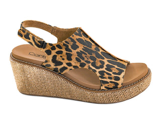 Corky's Carley wedge in  leopard print.