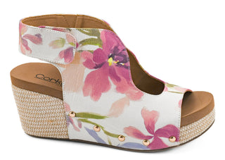 Corkys floral frisky platform wedge.