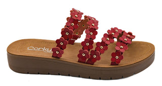 Corkys red garden party sandals.