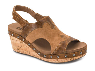 Corkys Hey Stranger Wedge in saddle color.