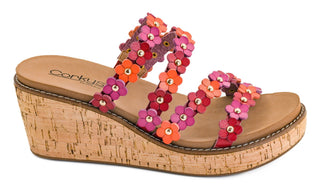 Corky's lets be friends spice flower wedge sandal.