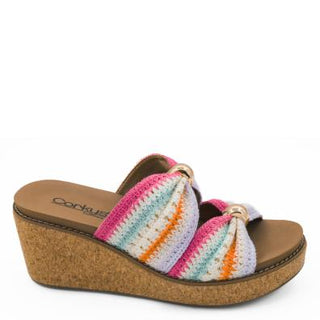 Corkys multi colored miss understood wedge.