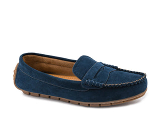 Corkys Penny for your thoughts blue suede loafer.