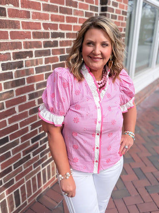 Cottage Bloom Gingham Blouse