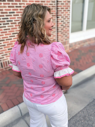 Cottage Bloom Gingham Blouse