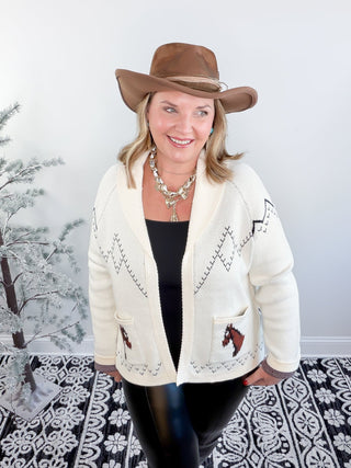 horse cardigan