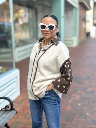 Cream & Cocoa Knit Sweater