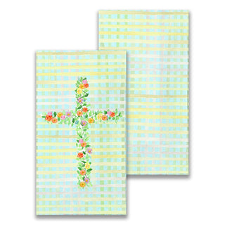 Flower cross guest towel napkins.