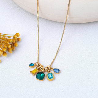 Crystal Cluster Charm Pendant Necklace