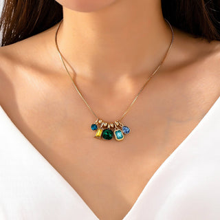 Crystal Cluster Charm Pendant Necklace