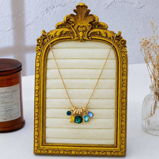Crystal Cluster Charm Pendant Necklace