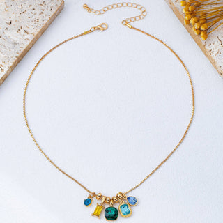 Crystal Cluster Charm Pendant Necklace