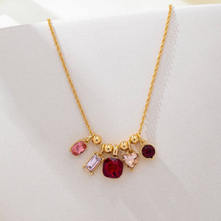 Crystal Cluster Charm Pendant Necklace
