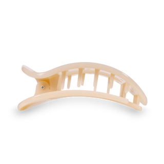 Almond Beige Medium Flat Round Clip