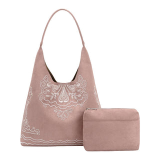 Eunice Vegan Suede Tote Bag | Mauve