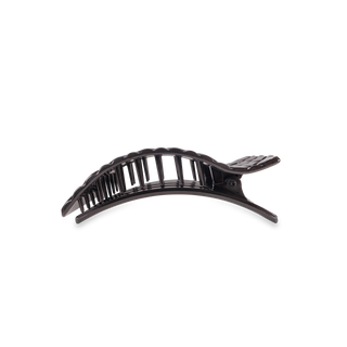 Jet Black Quilted Small Flat Rectangle Hair Clip