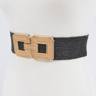 Gold Buckle Stretch Belt