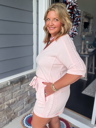 Darling Knit Trim Lounge Set
