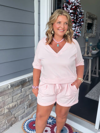 Darling Knit Trim Lounge Set