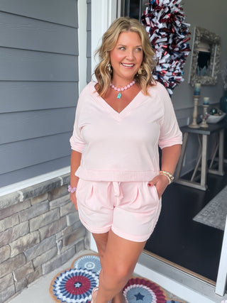 Darling Knit Trim Lounge Set