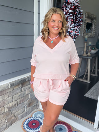 Darling Knit Trim Lounge Set