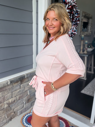 Darling Knit Trim Lounge Set