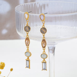 Gemstone Linear Drop Earrings