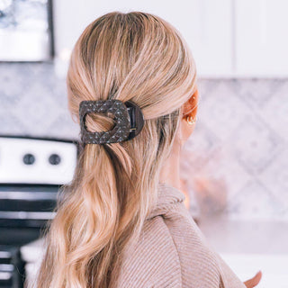 Truly Taupe Quilted Medium Flat Round Clip