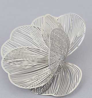 Delicate petal blossom earring in silver.