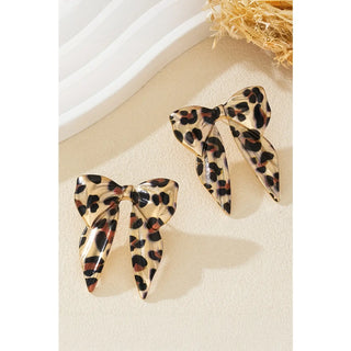 Wild Leopard Bow Earrings