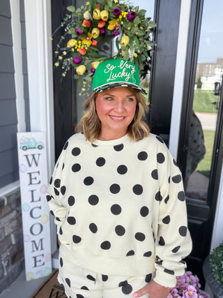 Dotty Darling Crop Sweatshirt