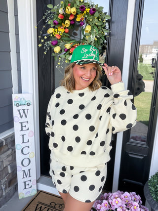 Dotty Darling Crop Sweatshirt