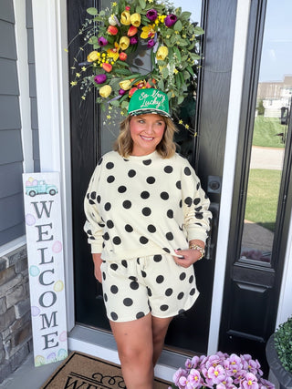 Dotty Darling High-Waist Polka Dot Lounge Shorts