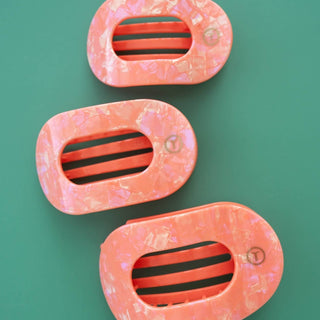 Dreamsicle flat round hair clips from Teleties.