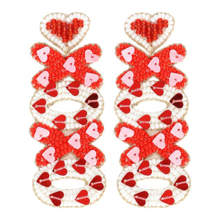 XOXO Beaded Embroidery Valentine Letter Earrings