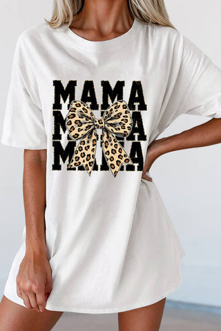 Mother's Day Leopard Bow Mama T-Shirt
