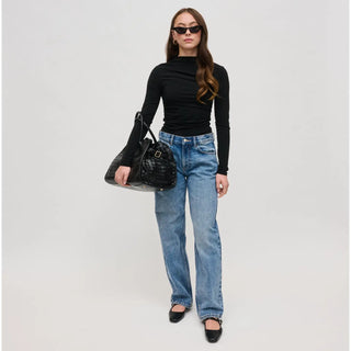 Rhonda Woven Tote | Black