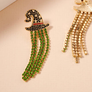 Witch Hat Rhinestones Dangling Earrings