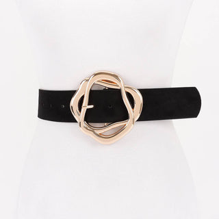 Black belt with a gold buckle 
