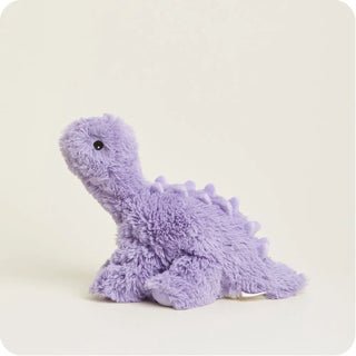 Purple plush dinosaur warmie.