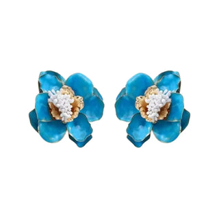Blossom Statement Earrings | Blue